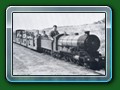 1951: John Charles Wilkins (JC, Johnny, Mr Wilkins or gaffer depending on who you were) drives his beloved 'Count Louis' with a full train toward the Ferry, from book 'Short History of the Fairbourne Railway' - Bill Hyde collection