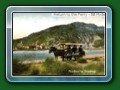 circa 1900: Coloured image of Horse Tram at the Ferry - postcard, Bill Hyde collection